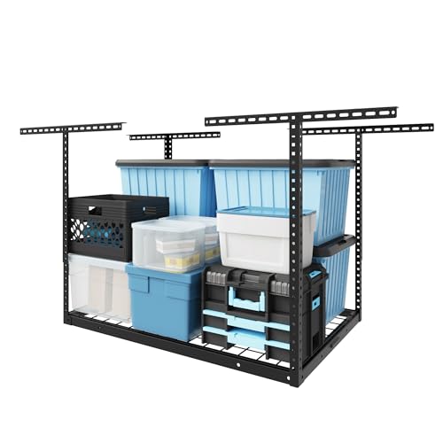 2x3 Overhead Garage Ceiling Storage Rack Organization (Black / 2x3 ft)