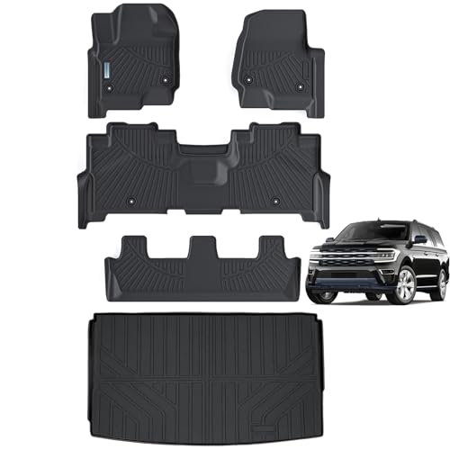 Floor Mats & Trunk mat for 2018 (2018-24 For Ford Expedition MAX 8 Seat Full Set)