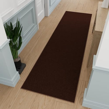 3x10 Hallway Runner Rug (Solid Brown)