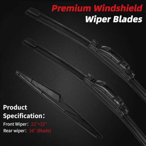 Windshield Wiper Blades Replacement for Ford Expedition 2009 (22"+22"+16")