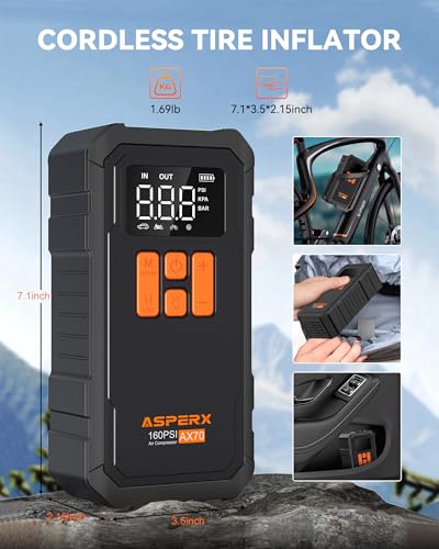 Tire Inflator Portable Air Compressor (Black)