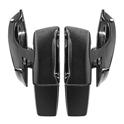 Vivid Black Hard Saddlebags with 6x9 Cut Out Speaker Lids Fit for Harley Touring Road King Street Glide Electra Ultra 2014 (Vivid Black 5# / For 2014-later)