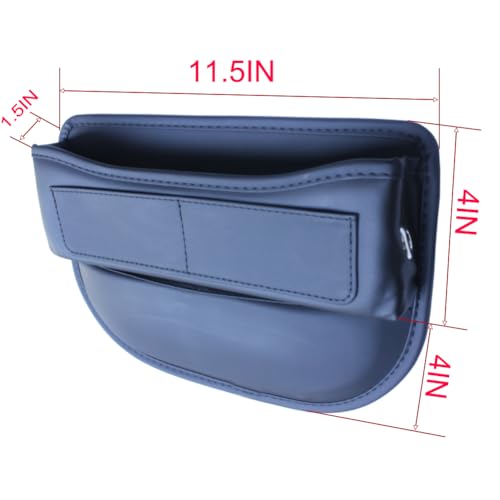 Seat Gap Organizer Car Seat Console Organizer Front Seat Side Storage Bag Center Console Side Pocket Car Seat Crevice Storage Seat Gap Filler Between Seat Storage Pouch（Black） (Black)