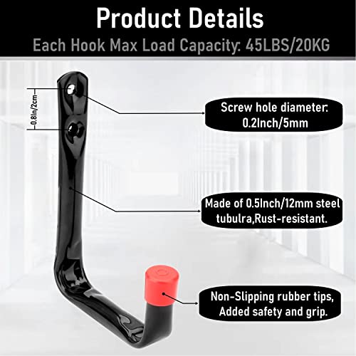 12 Pack Garage Hooks (4.7 Inch x 3.5 Inch)