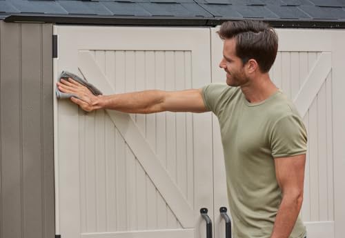 Extra Large Resin Outdoor Storage Shed With Floor (7'x10' / Brown)