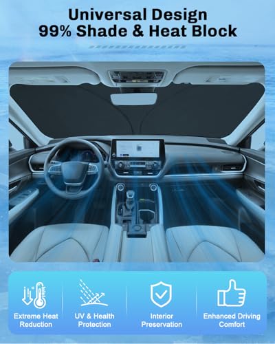 for 2024 2025 2026 Toyota Grand Highlander Windshield Sunshade for 2025 2026 Toyota Grand Highlander Accessories Sunshade Foldable Sun Shield 2025 2026 Grand Highlander Sunshade Sun Protector (2024-2026 Grand Highlander)
