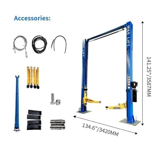 ME 11000lbs Lifting Capacity 2 Post Car Lift 2 Post Lift Car Lift Clear Floor Design for Trucks (11000)