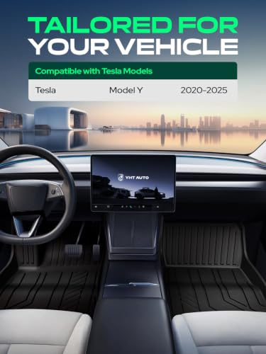 Automotive Floor Mats for Tesla Model Y 2020 (Black / 3-Piece Set)