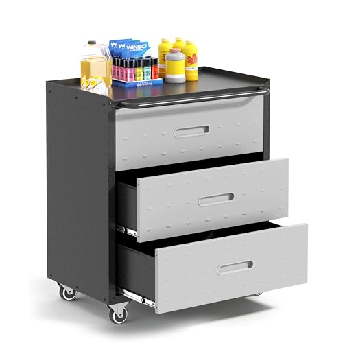 Garage Cabinets (Black/Grey / 3 Drawers)
