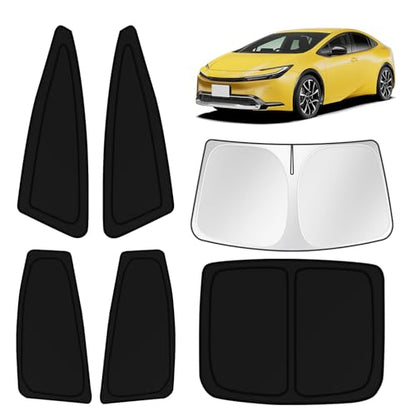 Car Window Shades for Toyota Prius 2023 2024 2025 2026 Windshield Sun Shade Side Window Cover UV Block Privacy Protection Accessories for Camping Blackout Rear Back Full Set 6PCS (FOR | Prius 2023-2026 (6pcs))