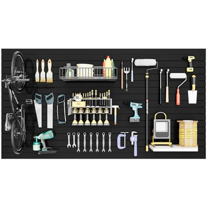 Slatwall Panel Wall Storage Systems (Black / 4x8 FT)