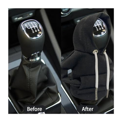 Car Gear Shift Hoodie Auto Shifter Knob Cover (Black / 1 Pcs)