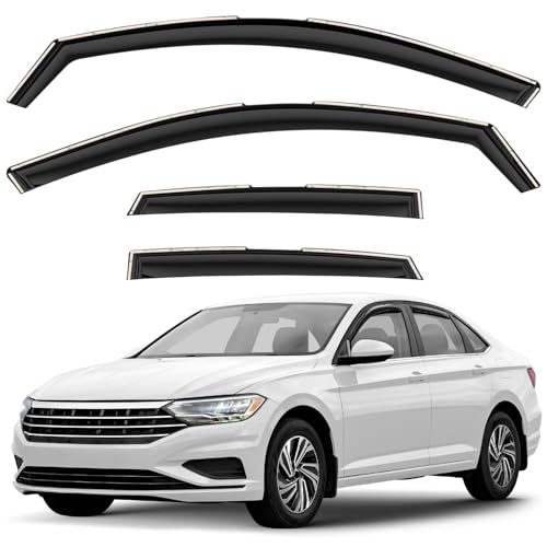 Window Deflectors Smoke Tinted in (For Jetta 19-26)