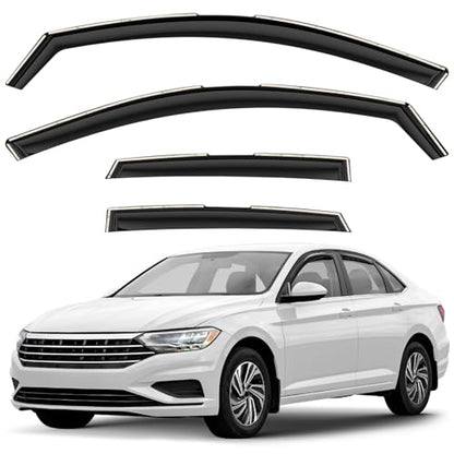 Window Deflectors Smoke Tinted in (For Jetta 19-26)