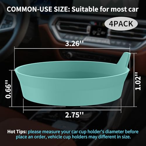 Car Cup Holder Coasters [4 Pack] Silicone Cups Mats (4pack-teal Blue)