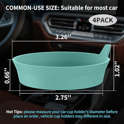 Car Cup Holder Coasters [4 Pack] Silicone Cups Mats (4pack-teal Blue)