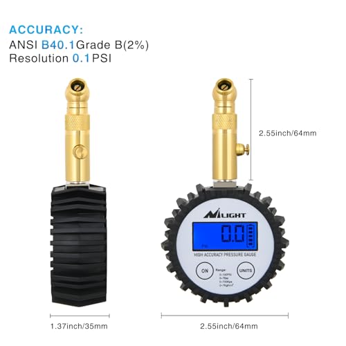 Digital Tire Pressure Gauge 100PSI ANSI 2A Certified (Digital Tire Gauge)