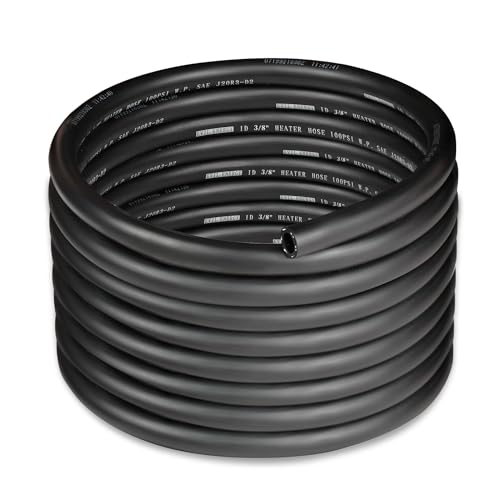3 8" Heater Hose Coolant Radiator Straight 100PSI SAE 20R3 20FT Black (3/8 20FT)