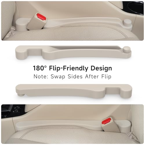 Car Seat Gap Filler Organizer 2Pack Soft Foam 3IN1 Multifunctional (Ivory / Most Cars – Standard)