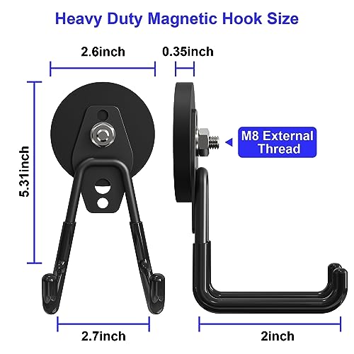 Magnetic Garage Hooks (Black)