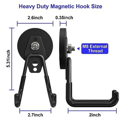 Magnetic Garage Hooks (Black)