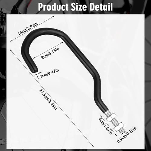 8 Pcs Machine Thread Bicycle Storage Hook (3.15 Inch / Black)