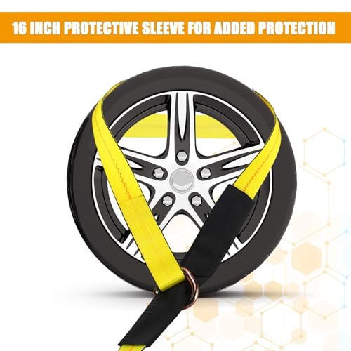 8 Pack 2" x 10ft Lasso Tow Truck Straps with D Ring 11 (2" X 10 ft / Yellow)