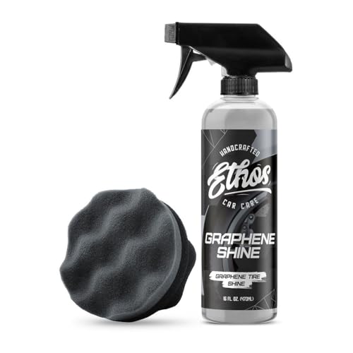 Ethos Graphene Tire Shine Spray & Tire Shine Applicator Pad (2 Count (Pack of 1))