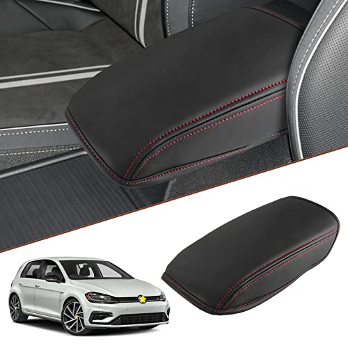 for 2013 2019 Volkswagen VW Golf 7 MK7 MK7.5 Central Console Armrest Rest Pad 2019 Golf 7 MK7 MK7.5 Center Console Seat Box Cover Protector Automotive Car Center Console Soft Cushion (2013-2019 Golf)