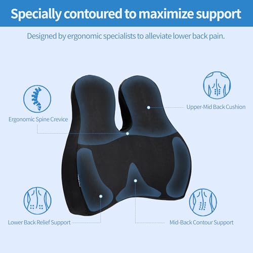 Lumbar Support Pillow for Office Chair (Black-gel / Standart)