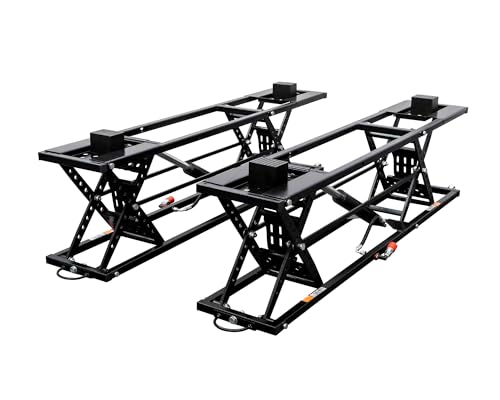 7000 LBS Portable Car Lift with Extension Plates for Garage Use (Black)