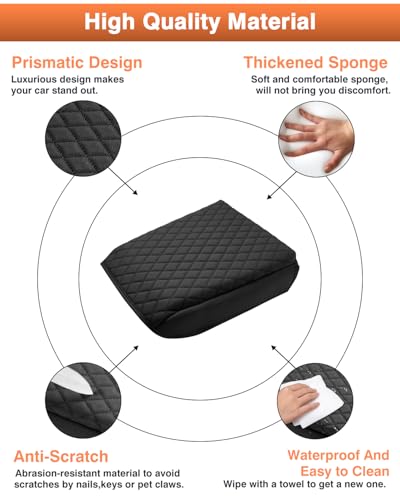 Custom for 2026 2025 Toyota 4Runner Center Console Cover Armrest Cover for 4Runner Accessories 2025 Truck Arm Rest Cushion Pad PU Leather Middle Console Cover Armrest Seat Box Protector (For Toyota 4Runner 2025-2026)