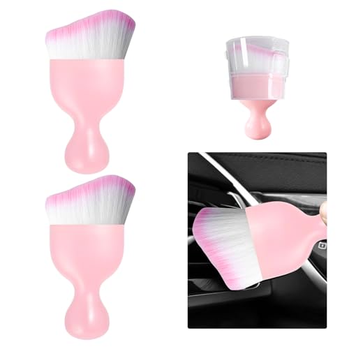 2 PCS Car Detailing Brush (Pink/Pink / 2 PCS)