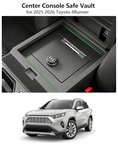 Center Console Safe Lock Box for Toyota 4runner 2025 2026 Accessories No Drill Anti (Toyota 4runner Safe Organizer)