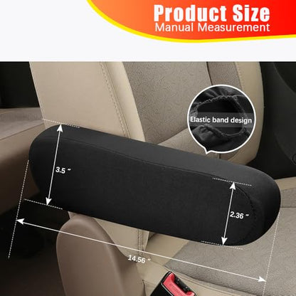 2PC Car Front Seat Armrest Covers (Black-2PC)