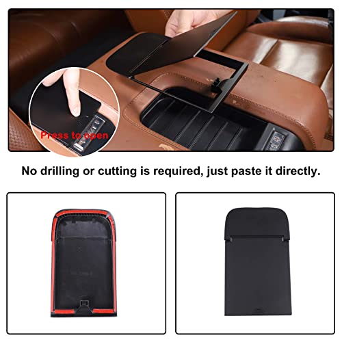 Car Armrest Hidden Storage Box Compatible with Toyota Tundra 2014 (Matte Black)