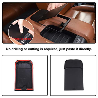 Car Armrest Hidden Storage Box Compatible with Toyota Tundra 2014 (Matte Black)