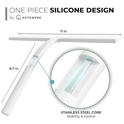 Silicone Shower Squeegee with 3 (White / 11 Inches)