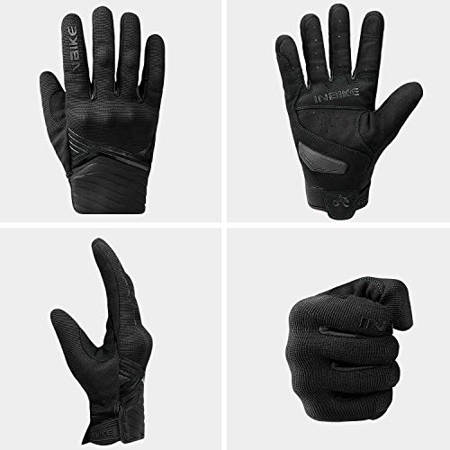 Motorcycle Gloves Breathable Mesh Touchscreen Hard Knuckles (Black / X-Large)