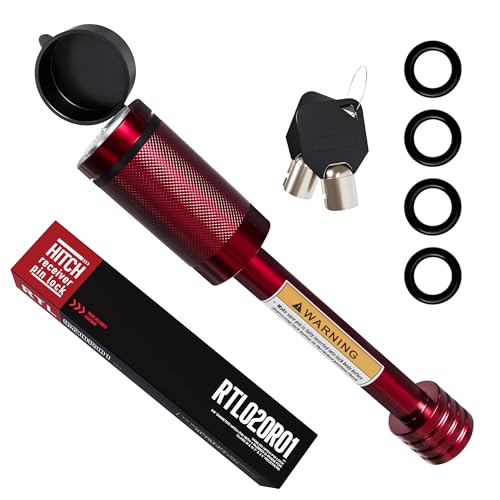 Trailer Locking Hitch Pin (2 inch & 2.5 inch / Red)