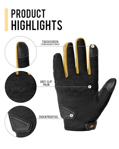 Summer Motorcycle Gloves for Men and Women Touchscreen Biker Gloves (X-Large / 016-Yellow)