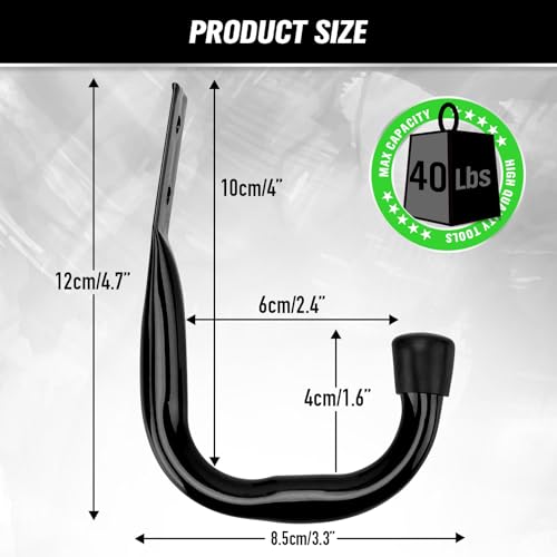 Heavy Duty Garage Storage Hooks (12-Piece Black)