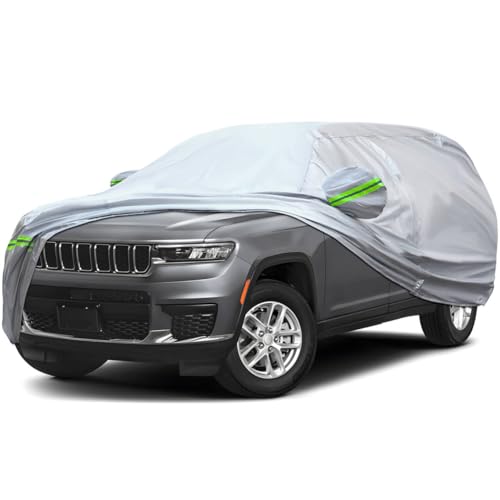 6 Layer Full Car Cover is All (Green reflective strip / 16/ S-3XL For SUVs-Length ( 214"-236" ))