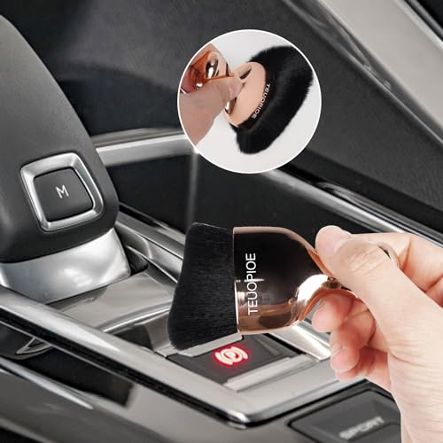 Car Detailing Brush for Interior Dusting and Air Vents (Rose Gold)