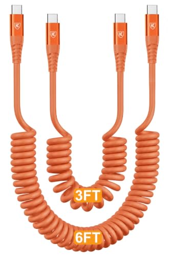 USB C to C Cable [3FT+6FT] (3FT+6FT / Orange)