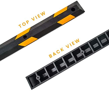 Rubber Parking Curb Garage Car Stopper (black and yellow-2)