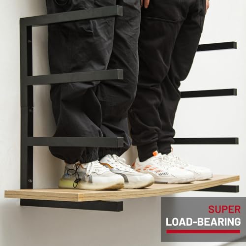 Wood Organizer and Lumber Storage Rack Wall Mount (Black - 4 Level)