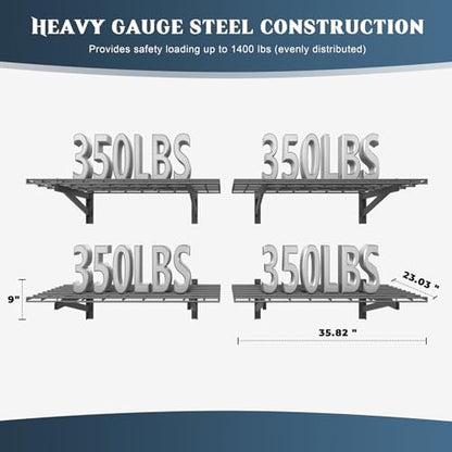 4 Pack Wall Mounted Garage Shelving (4 pack-2x3ft)