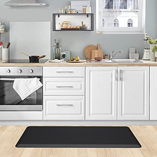 Kitchen Mat Cushioned Anti Fatigue Rug Standing and Comfort Floor Mats (Black / 39"L x 17.3"W x 0.5"Th)