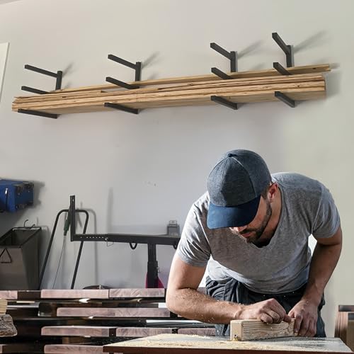 Wood Storage Racks with 3 Level (Black-4 Pack)